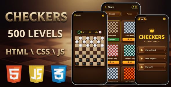 Checkers | 500-Level HTML5 Checkers Game