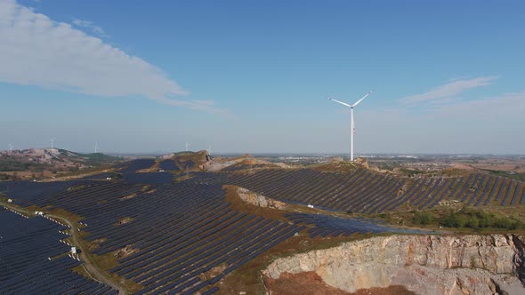 Solar power station in montain