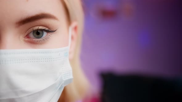 Young Teenager Woman Wearing Face Mask for Preventing Coronavirus Lockdown Millennial Portrait at / Videohive, Stock footage, Education
