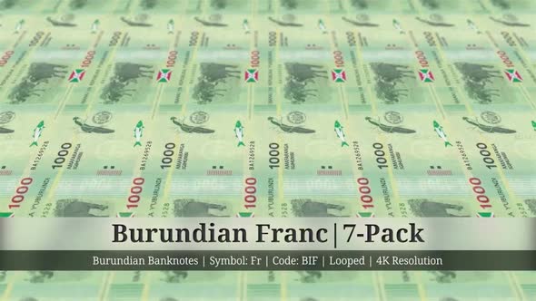 Burundian Franc | Burundi Currency - 7 Pack | 4K Resolution | Looped
