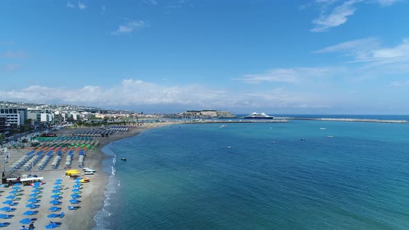 Aerial View Seaside Resort on the Island of Crete Greece