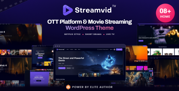 StreamVid - OTT Platform & Movie Streaming WordPress Theme