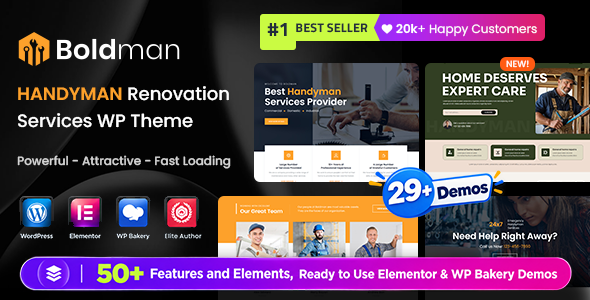 Boldman - Handyman Renovation Services WordPress Theme + RTL preview
