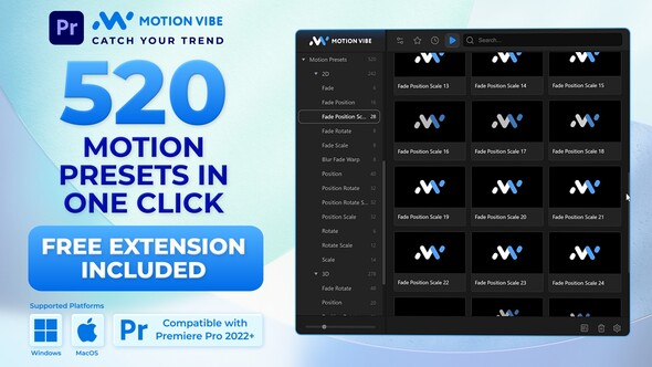 Motion Presets Pack | Extension for Adobe Premiere Pro