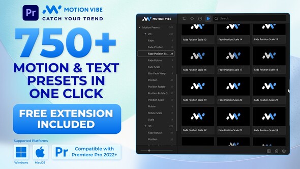 Text and Motion Presets Pack | Extension for Adobe Premiere Pro