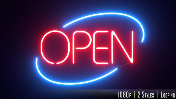 Round Neon Open Sign alt