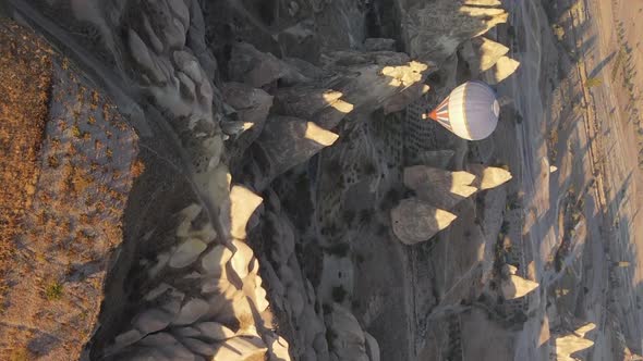 Balloons in Cappadocia Vertical Video Slow Motion