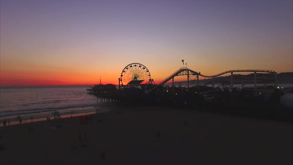 Santa Monica Beach and Prier during Sunset