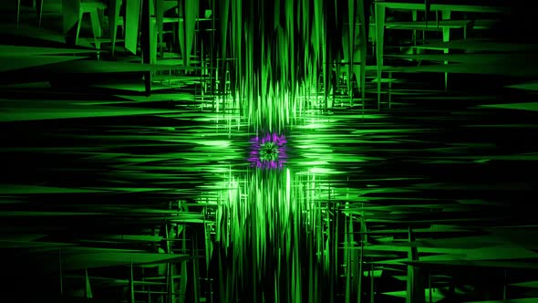 Abstract geometric green Sci-fi VJ LOOP neon texture