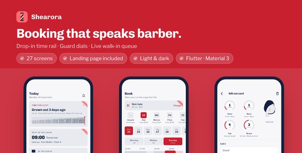 Shearora | Flutter Salon and Barber Booking App with Laravel Admin