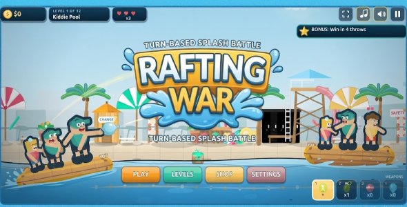 Rafting War | Water Park Battle HTML5 Game
