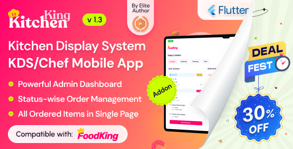 KitchenKing - Smart Restaurant Kitchen Display System (KDS) Mobile App