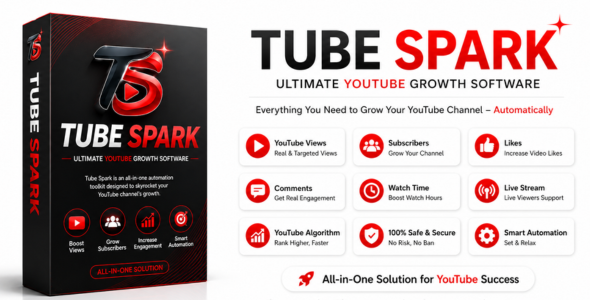 Tube Spark |For YouTube Views, Subscribers, Likes, Comments & Watch Time Tool