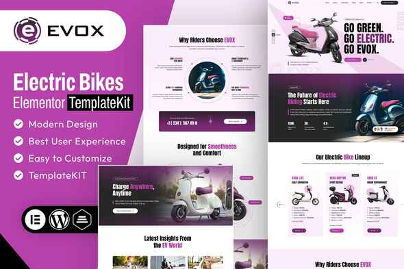Evox - Electric Bikes Elementor Template Kit