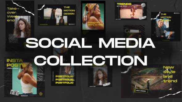 30in1 Grunge Social Media Collection