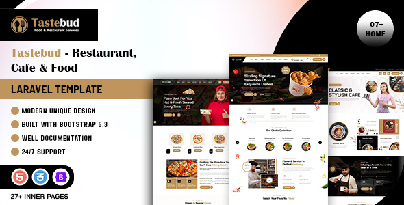 Tastebud – Restaurant, Cafe & Food Laravel Template