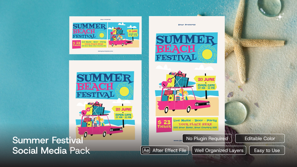 Summer Beach Festival Social Media Pack