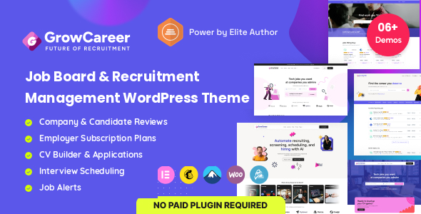 GrowCareer - Job Board & Recruitment Management WordPress Theme