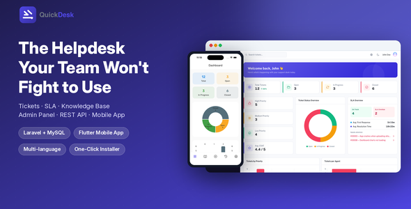QuickDesk | Helpdesk and Support Ticket System With Admin Panel and Mobile App