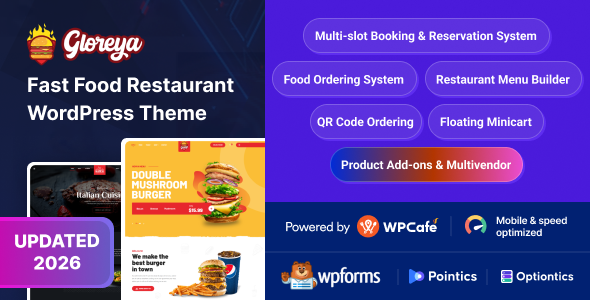 Gloreya - Food & Restaurant WordPress Theme