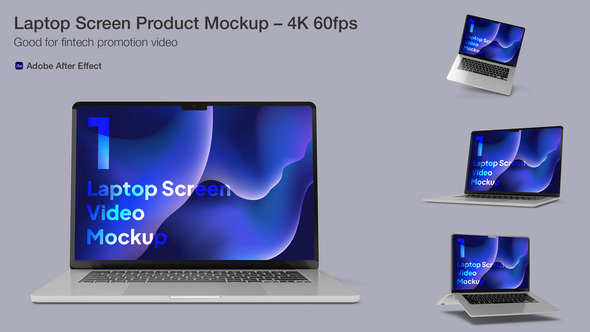 Laptop Screen Product Mockup – 4K 60fps After Effects Template
