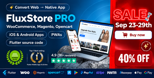 Fluxstore Pro - Flutter E-commerce Full App for Magento, Opencart, and Woocommerce
