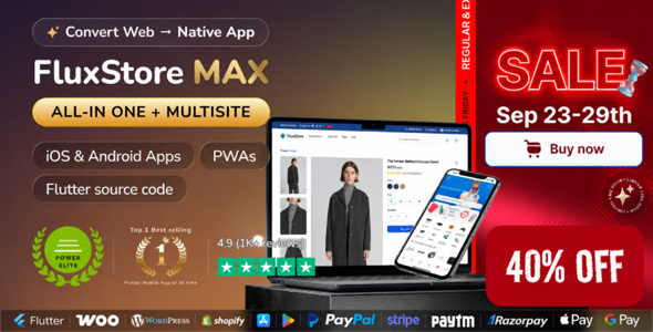 FluxStore MAX - The All-in-One and Multisite E-Commerce Flutter App for Businesses of All Sizes