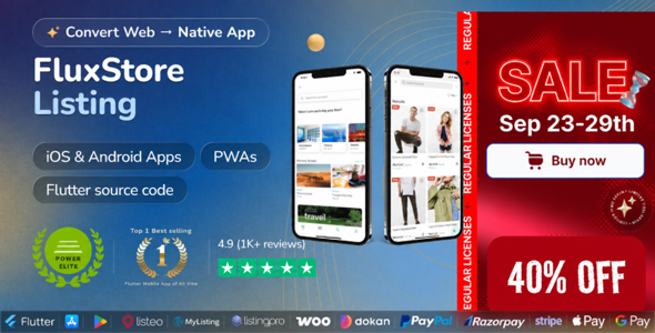 FluxStore Listing - The Best Directory WooCommerce app by Flutter