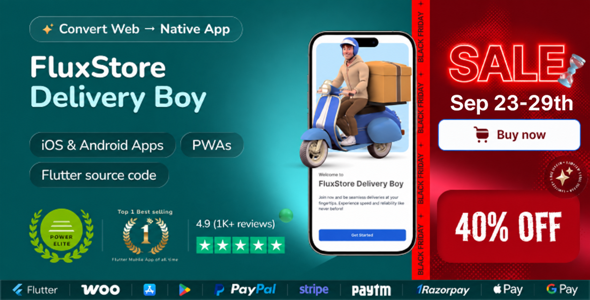 FluxStore Delivery Boy - Flutter App for Woocommerce