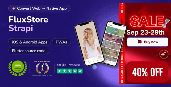 Fluxstore Strapi - Fastest Flutter App + Headless CMS Strapi