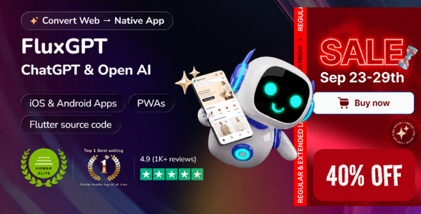 FluxGPT - Powerful ChatGPT, OpenAI Writing Assistant & Image Generator - Flutter Full App
