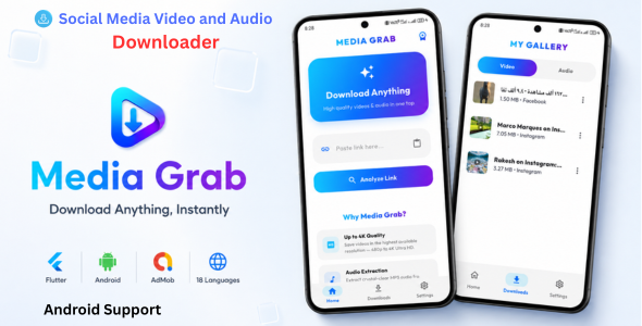 Media Grab | Flutter Social Media Video and Audio Downloader