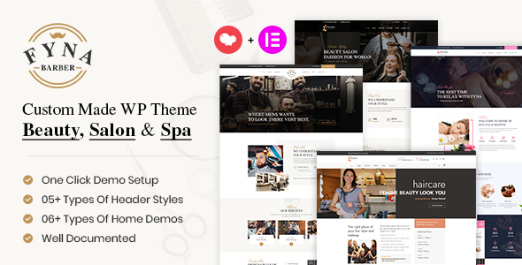 Fyna - Beauty salon and Spa WordPress Theme with Appointments Booking