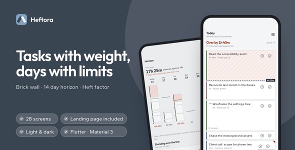 Heftora | Flutter Task Planner App with Laravel Cloud Backup