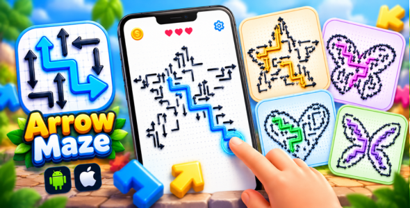 Arrow Maze | Flutter Directional Arrow Puzzle Game With Multiple Levels and AdMob