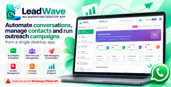 Lead Wave - Whatsapp Marketing - Bulk Whatsapp Button Sender