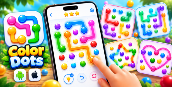 Dot Connect | Flutter Color Match Flow Puzzle Game With AdMob
