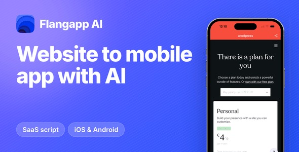 Flangapp AI V4.0 PRO - SAAS Online app builder from website