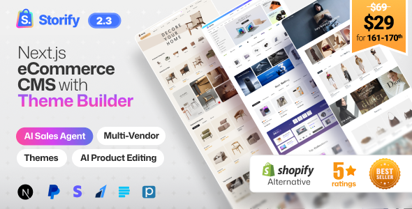 Storify – eCommerce CMS, POS, Multivendor eCommerce Marketplace, Digital Products & AI Sales Agent
