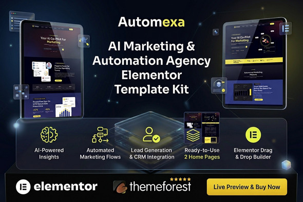 Automexa - AI Marketing & Automation Agency Elementor Template Kit
