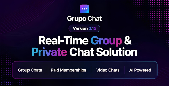 Grupo Chat – Chatroom Script with Group Chat, Private Chat, AI Chatbots & Video Chat