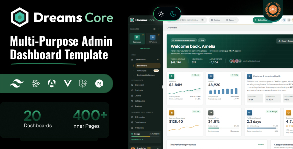 Dreams Core - Multi Purpose Tailwind CSS Admin HTML Template