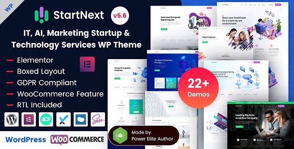 StartNext - IT, AI, Marketing Startup & Technology Services WordPress Theme
