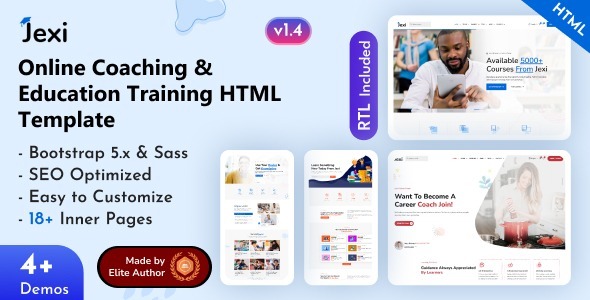 Jexi - Online Coaching & Education Training Bootstrap 5 Template