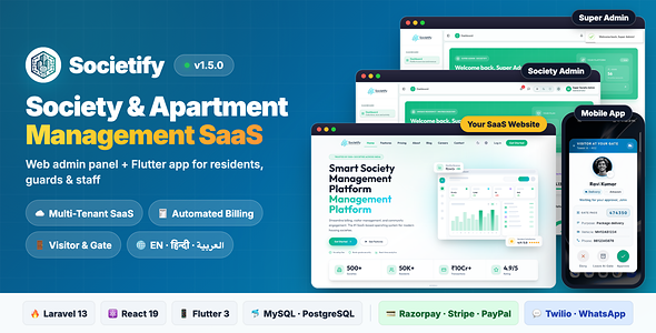 Societify | Society & Apartment Management SaaS With Flutter Mobile App
