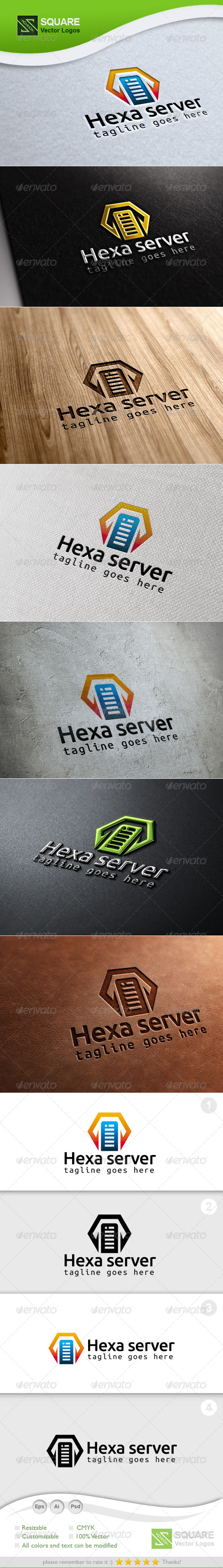 Hexagon, Server Vector Logo Template