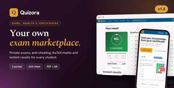 Quizora – AI Quiz & Exam SaaS Platform with Payments and Certificates