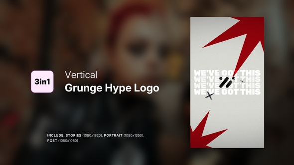 Grunge Hype Vertical Logo
