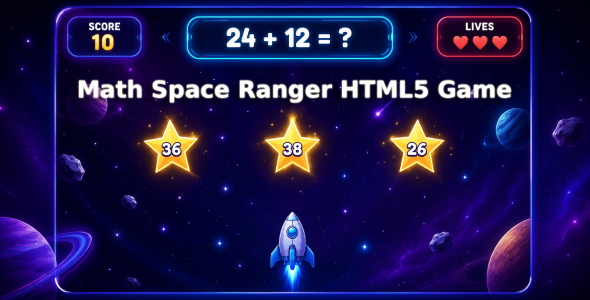 Math Space Ranger | HTML5 Math Learning Arcade Game