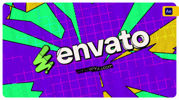 Retro Comic Shatter Logo Reveal